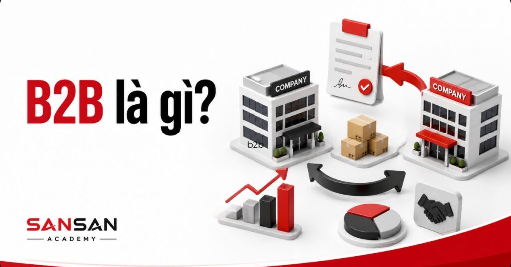 Hai doanh nghiệp trao đổi hợp đồng, hàng hóa và dữ liệu B2B