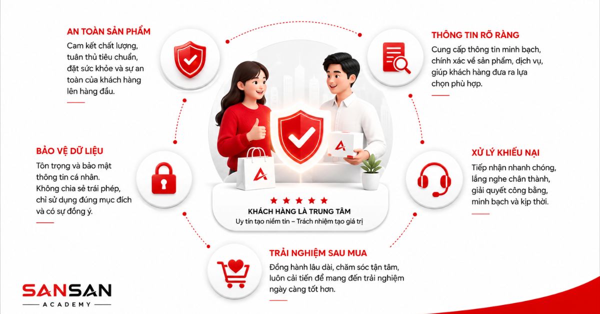 Khách hàng được bảo vệ qua an toàn sản phẩm, dữ liệu và xử lý khiếu nại