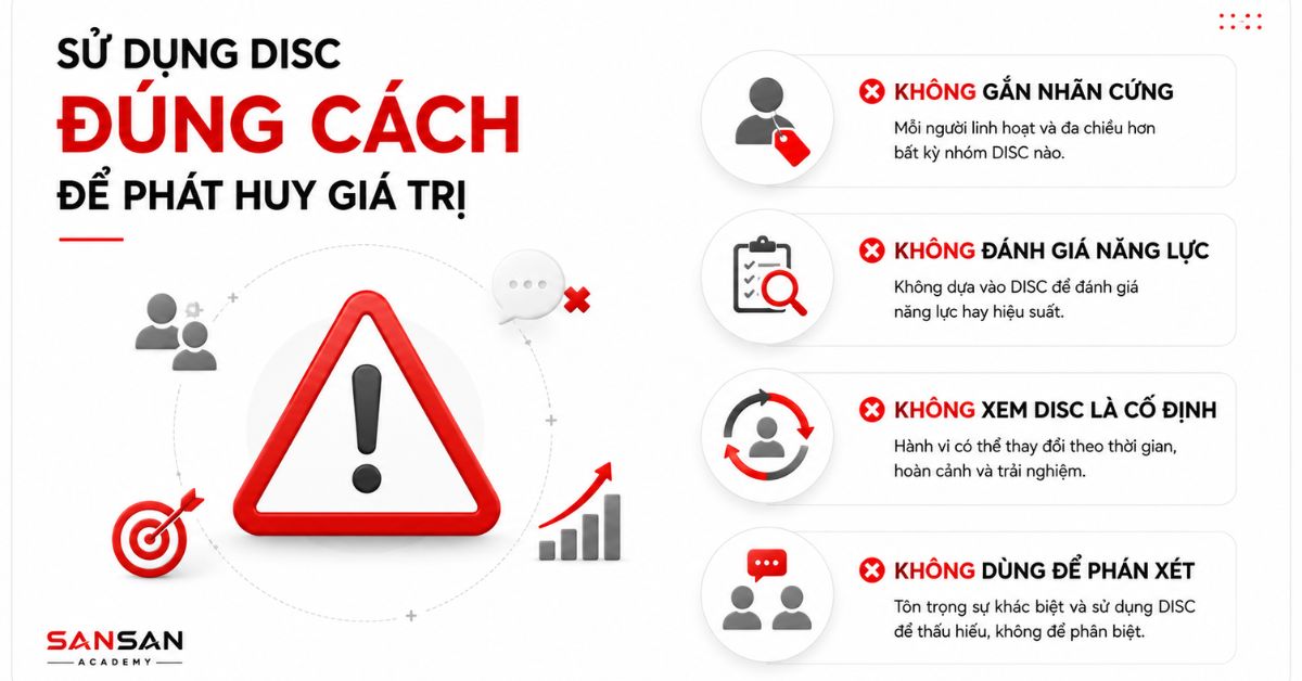 Biển cảnh báo đỏ nhắc tránh gắn nhãn và phán xét bằng DISC