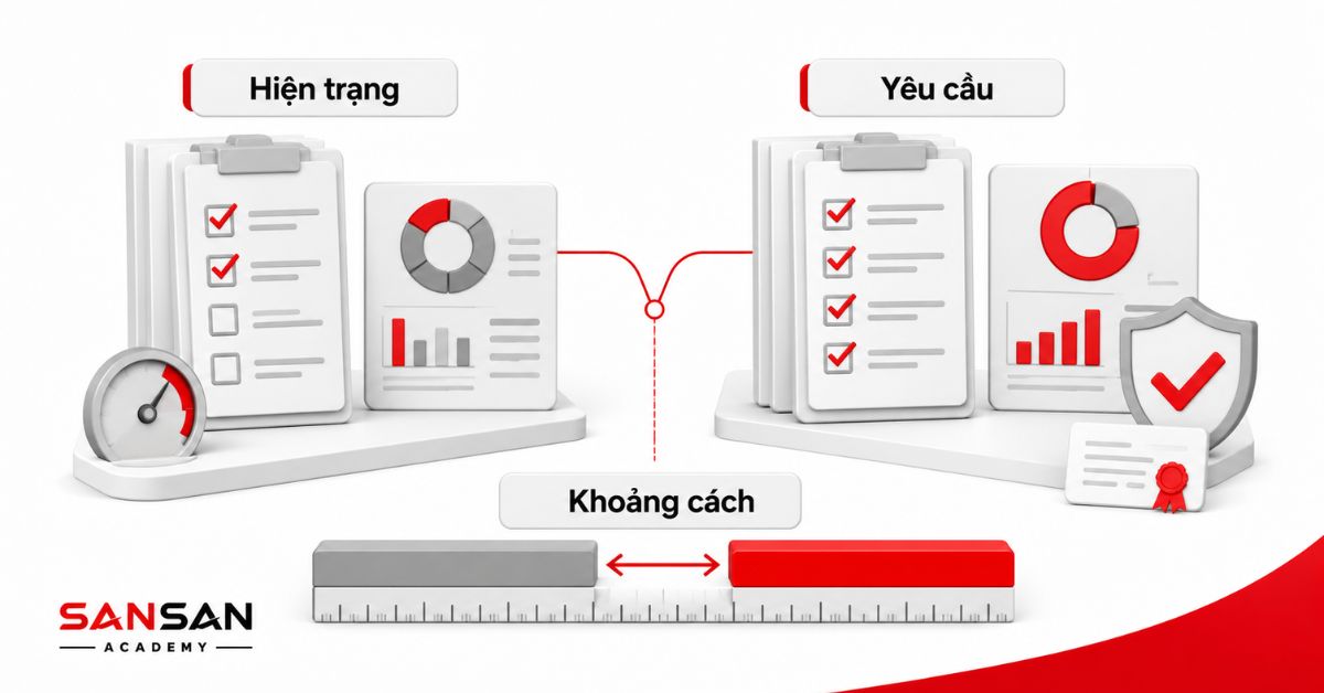 So sánh hiện trạng, yêu cầu và khoảng cách triển khai ISO