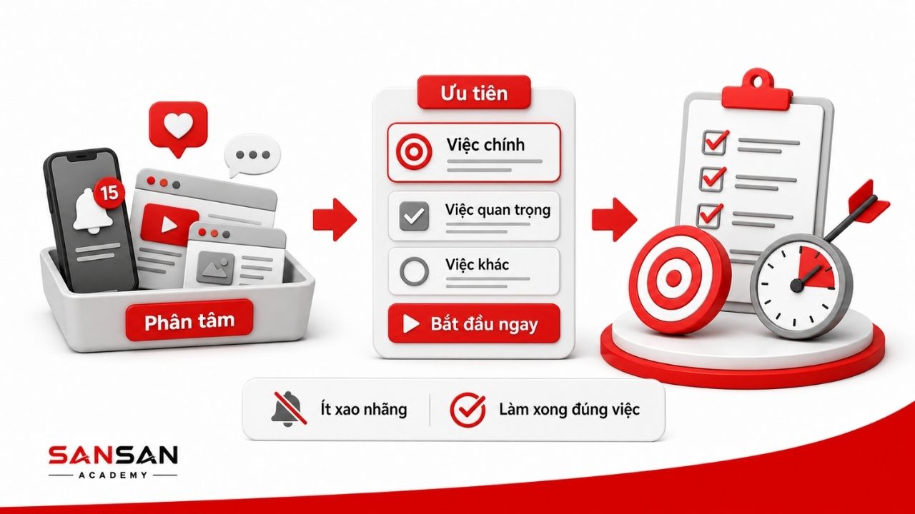 Từ yếu tố gây xao nhãng đến ưu tiên công việc quan trọng