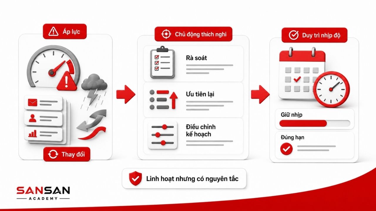 Áp lực và thay đổi được chuyển thành kế hoạch điều chỉnh chủ động