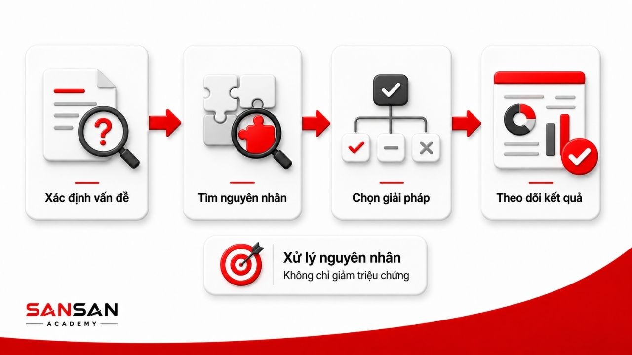 Bốn bước xác định nguyên nhân và theo dõi giải pháp