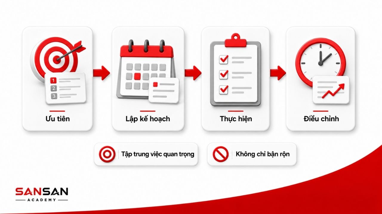 Quy trình ưu tiên, lập kế hoạch, thực hiện và điều chỉnh