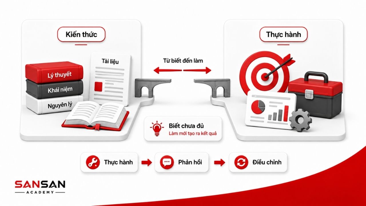 Khoảng cách giữa kiến thức lý thuyết và hành động thực tế