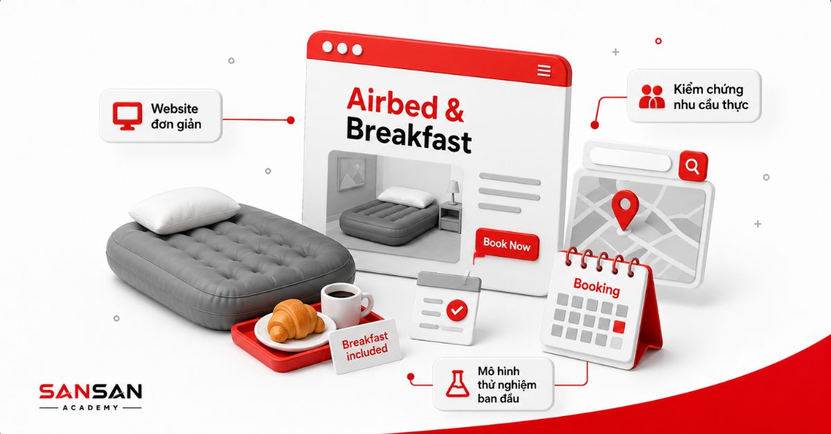 Website Airbed and Breakfast với đệm hơi, lịch đặt phòng và bản đồ
