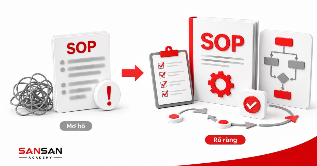 So sánh SOP mơ hồ với tài liệu rõ ràng có bảng kiểm và lưu đồ