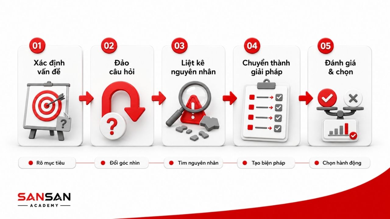 Quy trình năm bước từ xác định vấn đề đến lựa chọn hành động