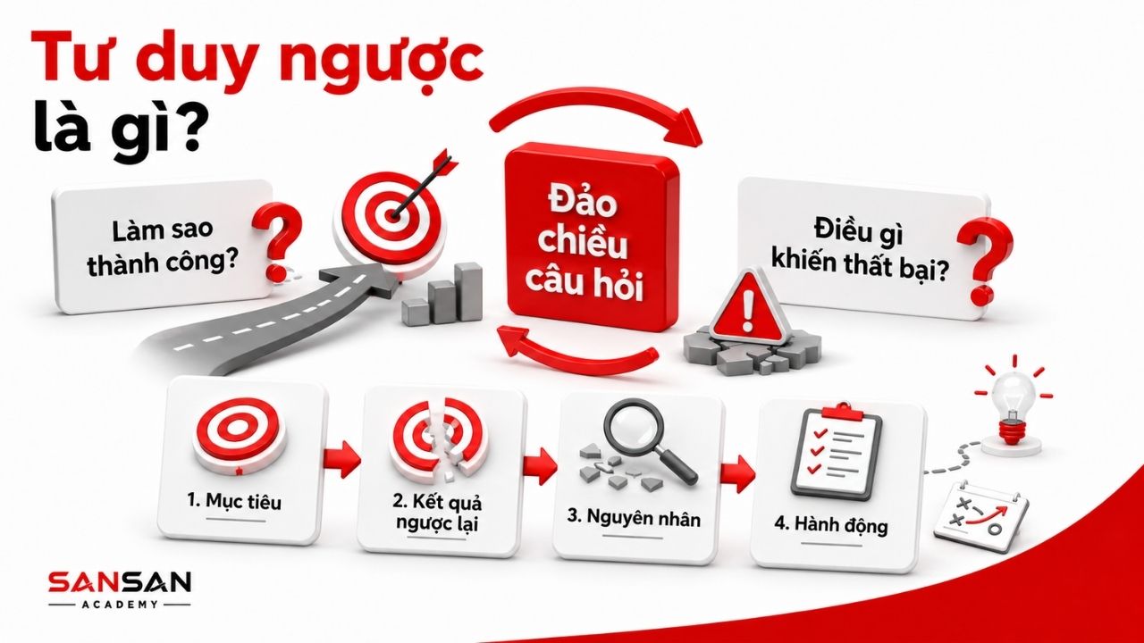 Sơ đồ đảo câu hỏi thành nguyên nhân thất bại và hành động phòng ngừa