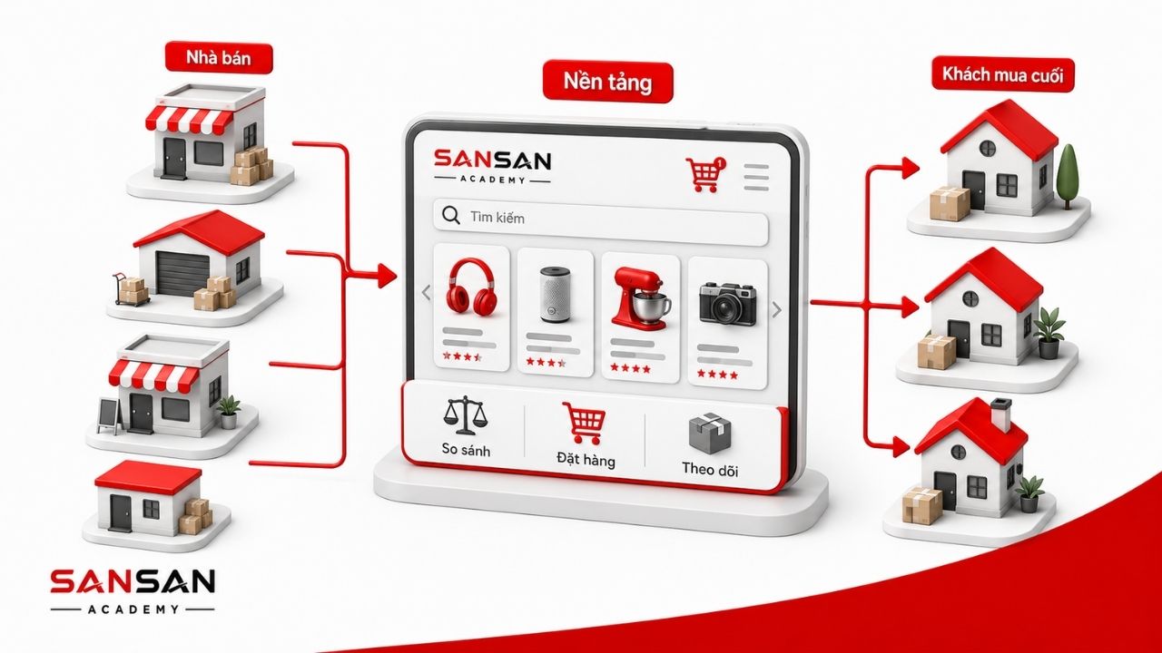 Nền tảng kết nối nhiều nhà bán với khách hàng cuối cùng