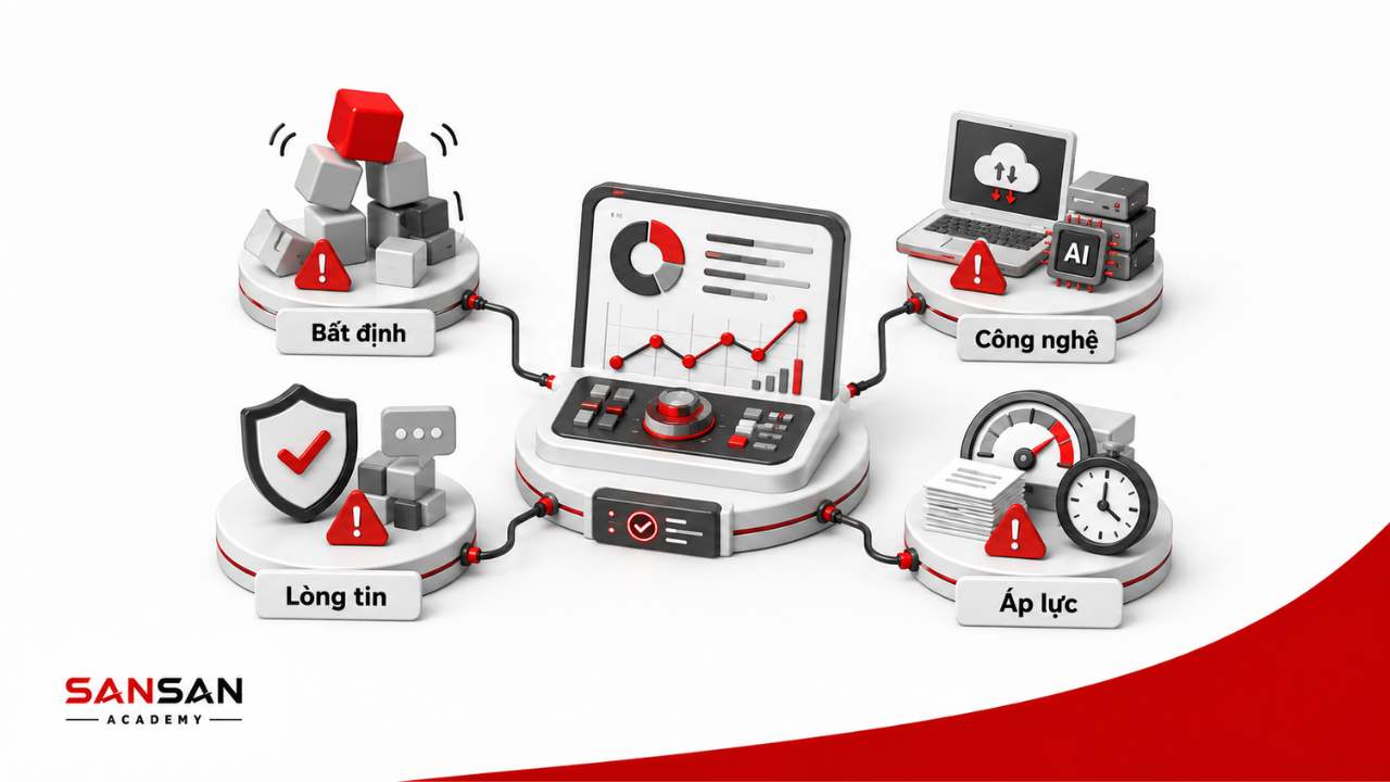 Những thách thức của vị trí giám đốc gồm bất định, công nghệ, áp lực và duy trì lòng tin