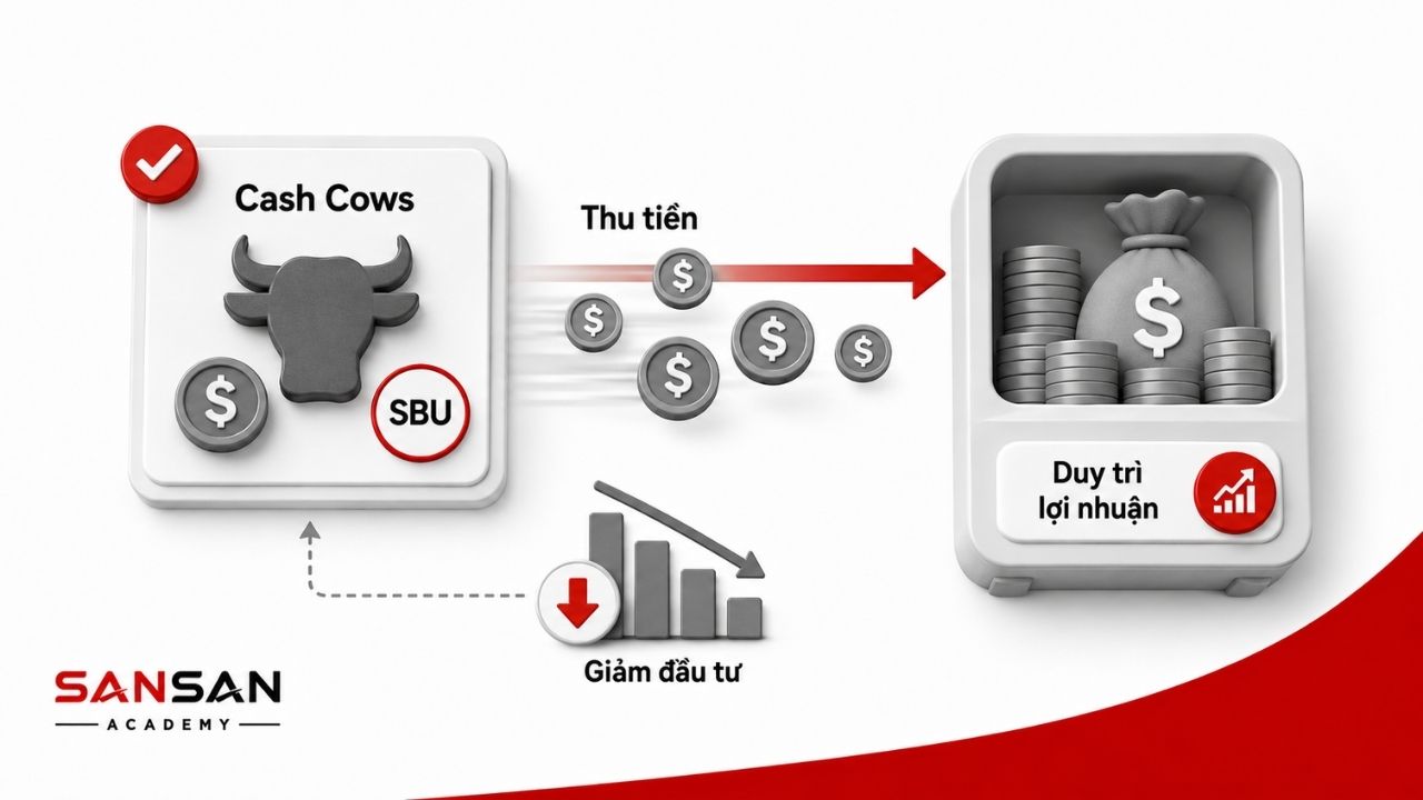 Cash Cow tạo dòng tiền khi doanh nghiệp hạn chế đầu tư thêm