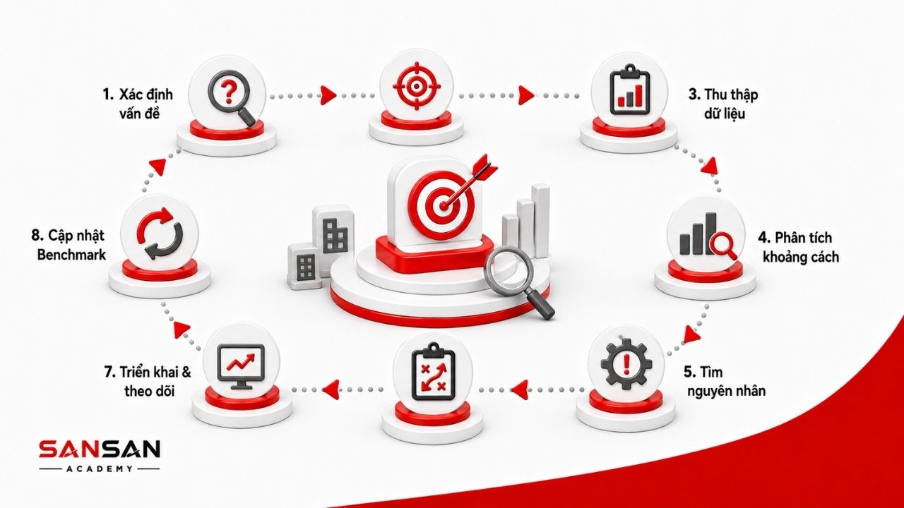 Chu trình tám bước triển khai Benchmarking trong doanh nghiệp