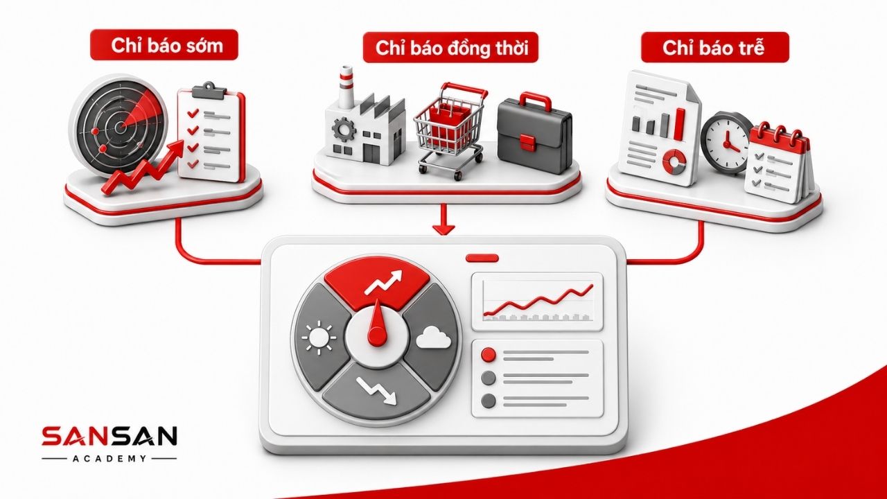 Chỉ báo sớm, đồng thời và trễ hỗ trợ theo dõi chu kỳ