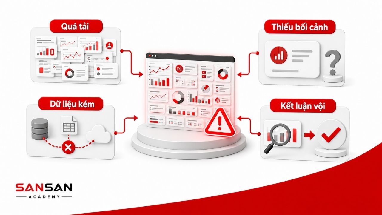 Dashboard có thể gây hiểu sai khi dữ liệu và bối cảnh không đầy đủ