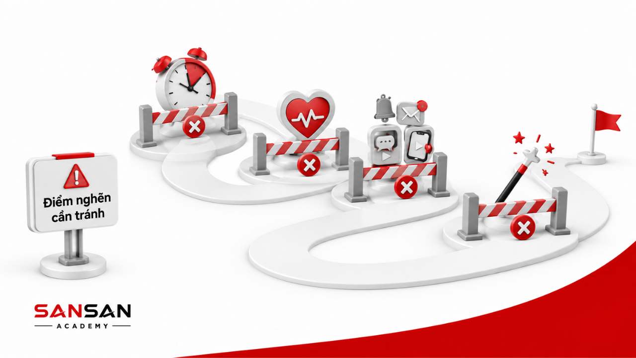 Các điểm nghẽn khiến việc rèn luyện khả năng tập trung kém hiệu quả