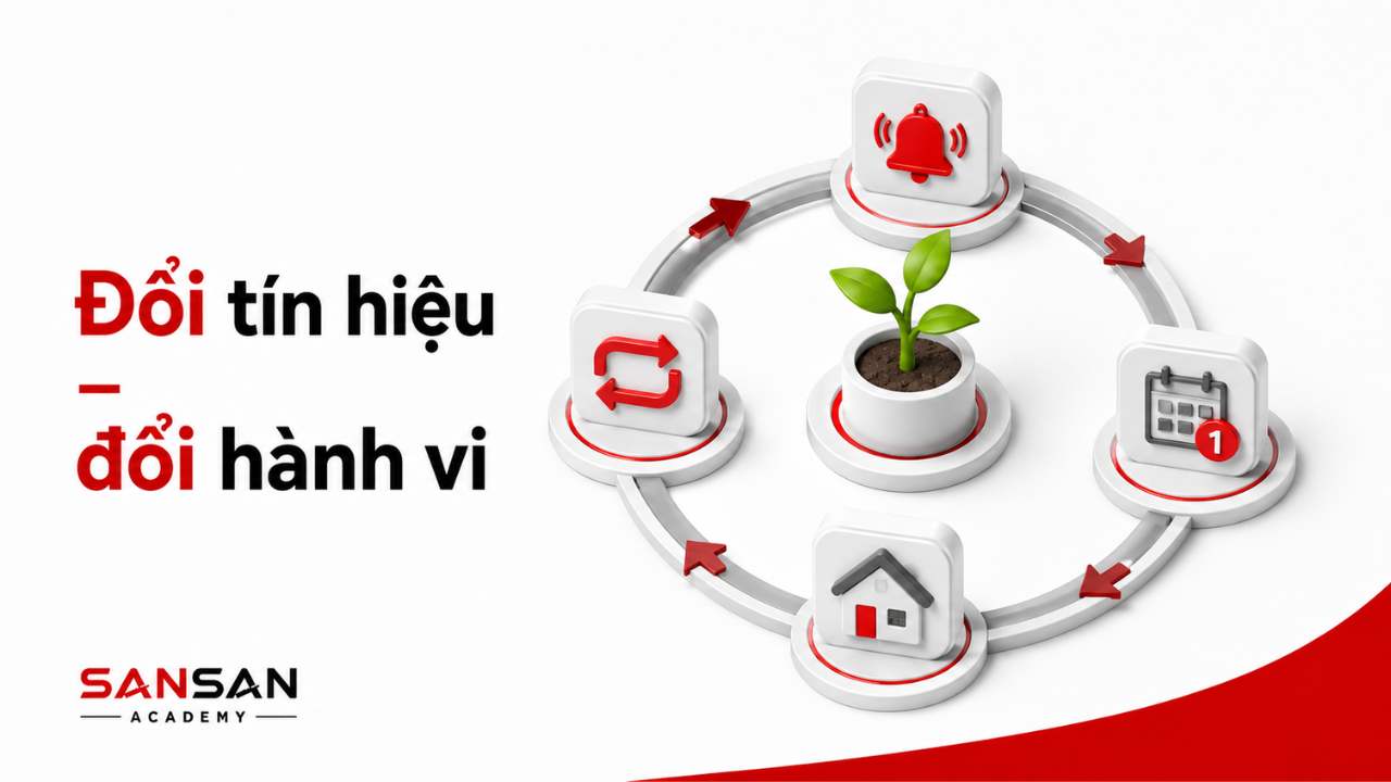 Thay đổi thói quen bằng cách nhận diện tín hiệu và thay hành vi lặp lại trong cùng bối cảnh