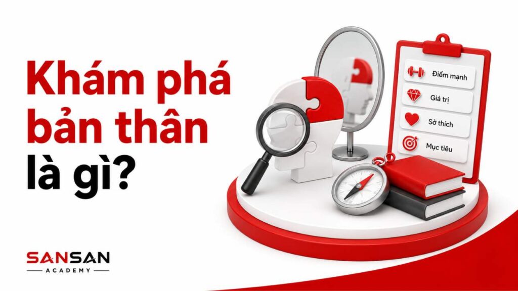 Khám phá bản thân là quá trình nhận diện điểm mạnh, giá trị, sở thích và mục tiêu để hiểu mình rõ hơn.