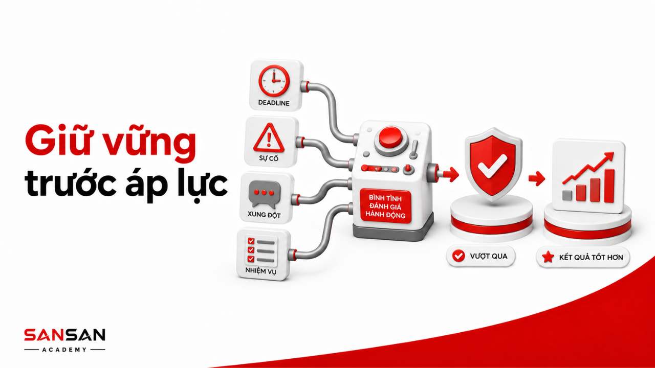 Giữ vững trước áp lực nhờ bình tĩnh đánh giá sự cố, deadline, xung đột và nhiệm vụ trước khi hành động