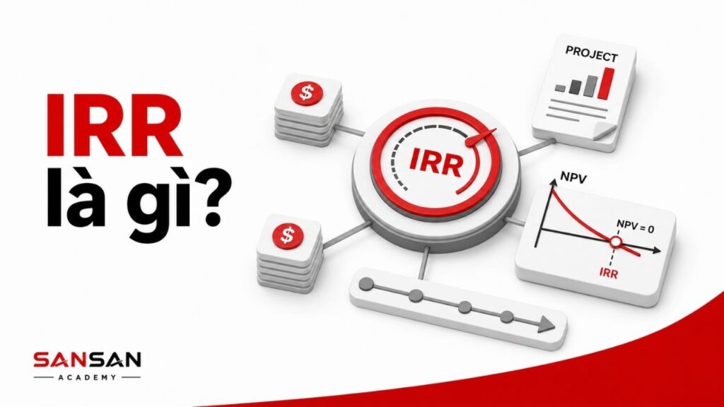 IRR với dòng tiền, chiết khấu và NPV bằng 0