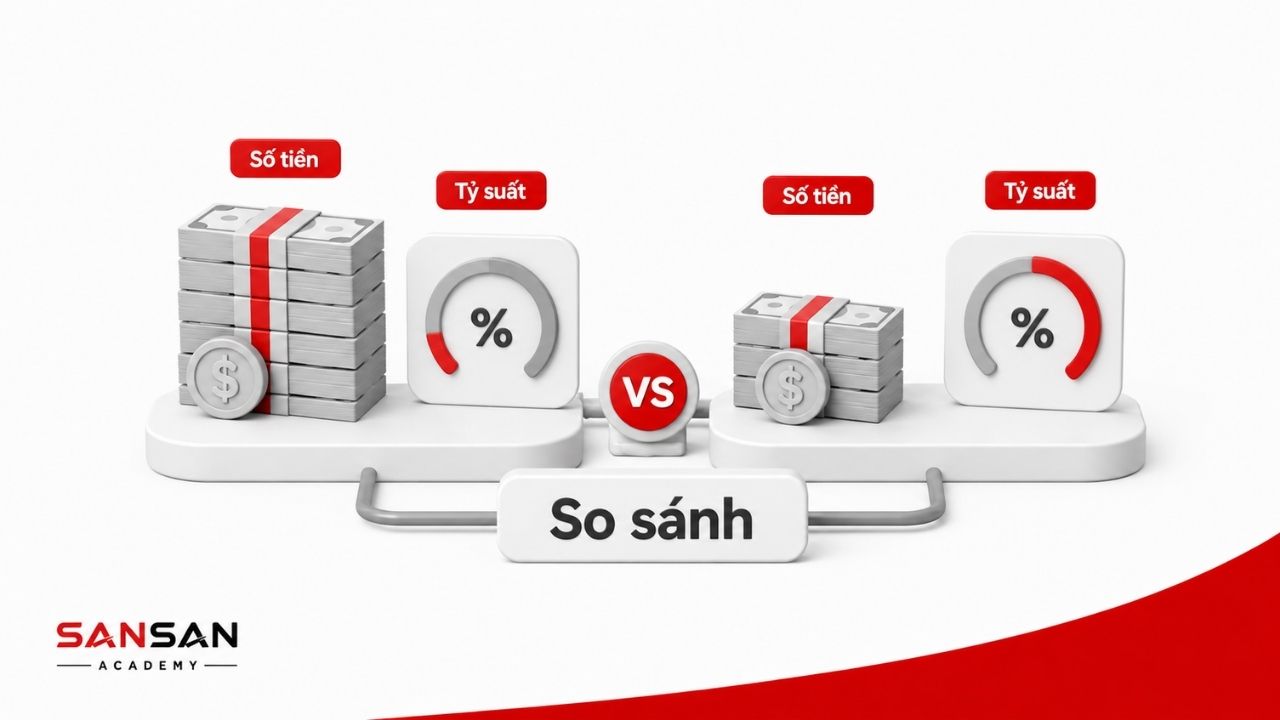 Số tiền lợi nhuận cần được đánh giá cùng tỷ suất lợi nhuận
