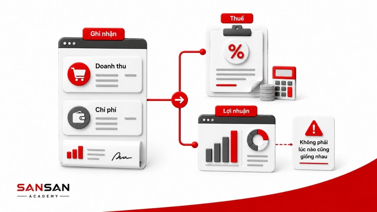 Cách ghi nhận và thuế ảnh hưởng đến lợi nhuận kế toán từng kỳ