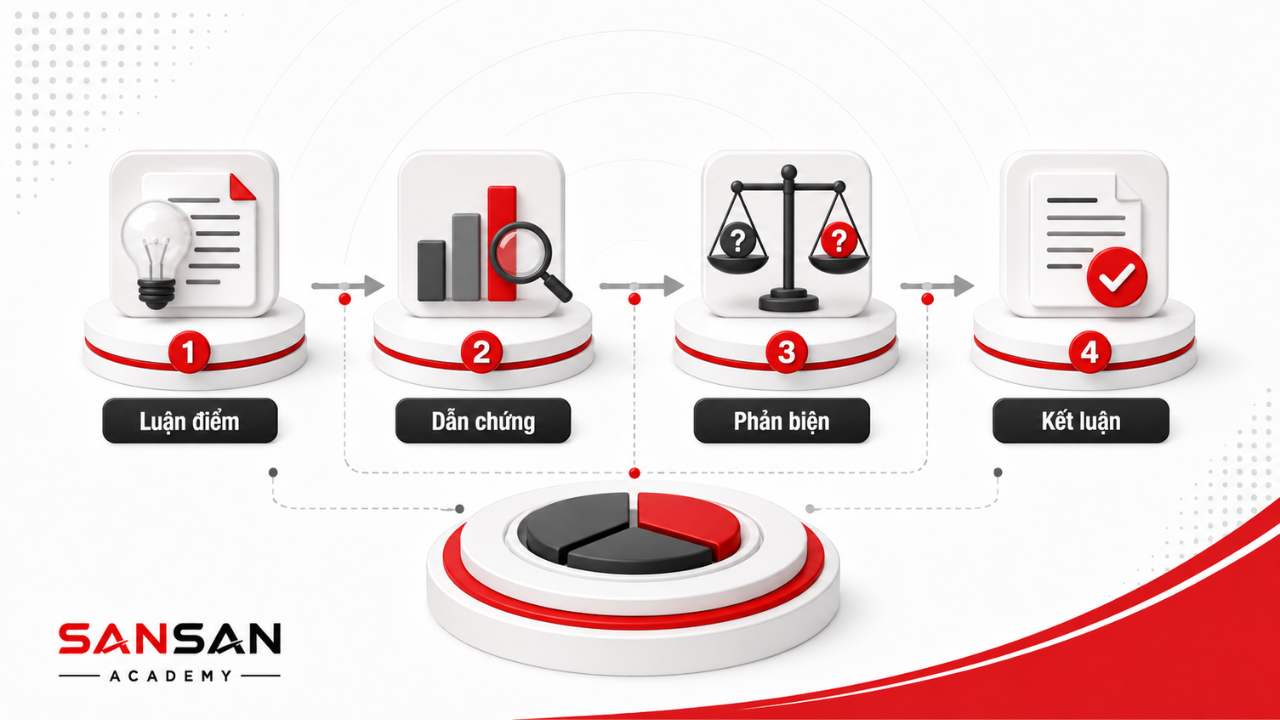 Phát triển tư duy lập luận bằng luận điểm, dẫn chứng, phản biện và kết luận có căn cứ