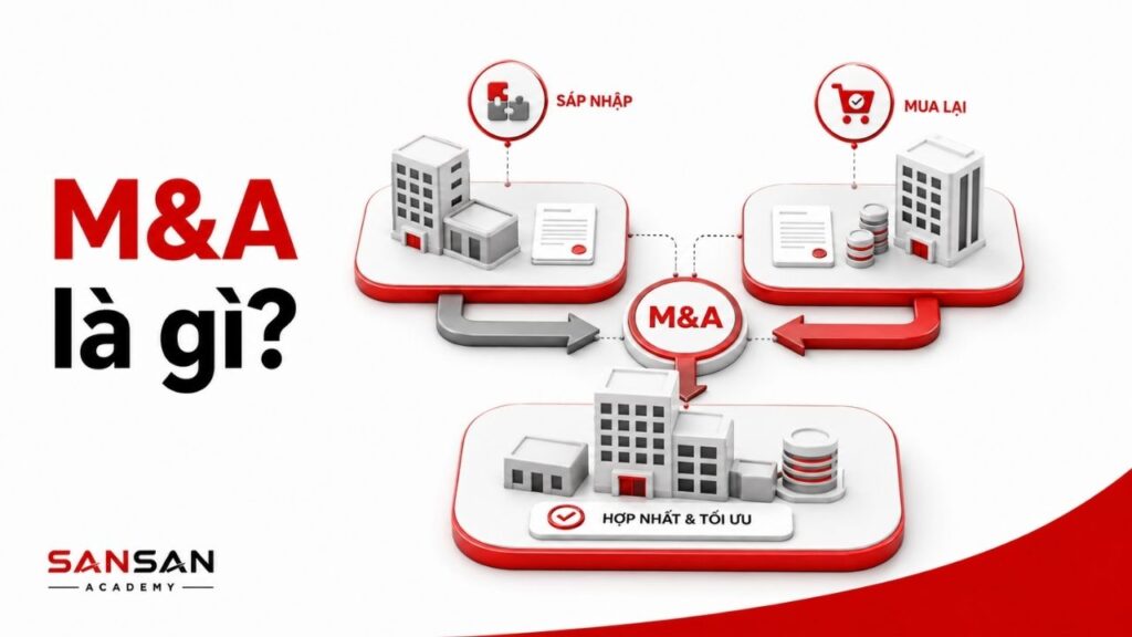 Hai doanh nghiệp kết hợp thông qua hoạt động sáp nhập và mua lại