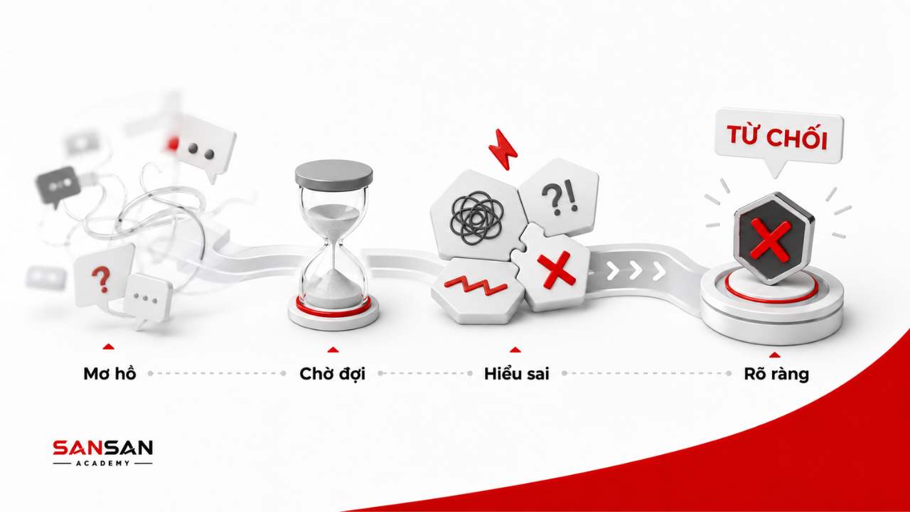 Nói vòng vo khi từ chối dẫn đến chờ đợi và hiểu sai