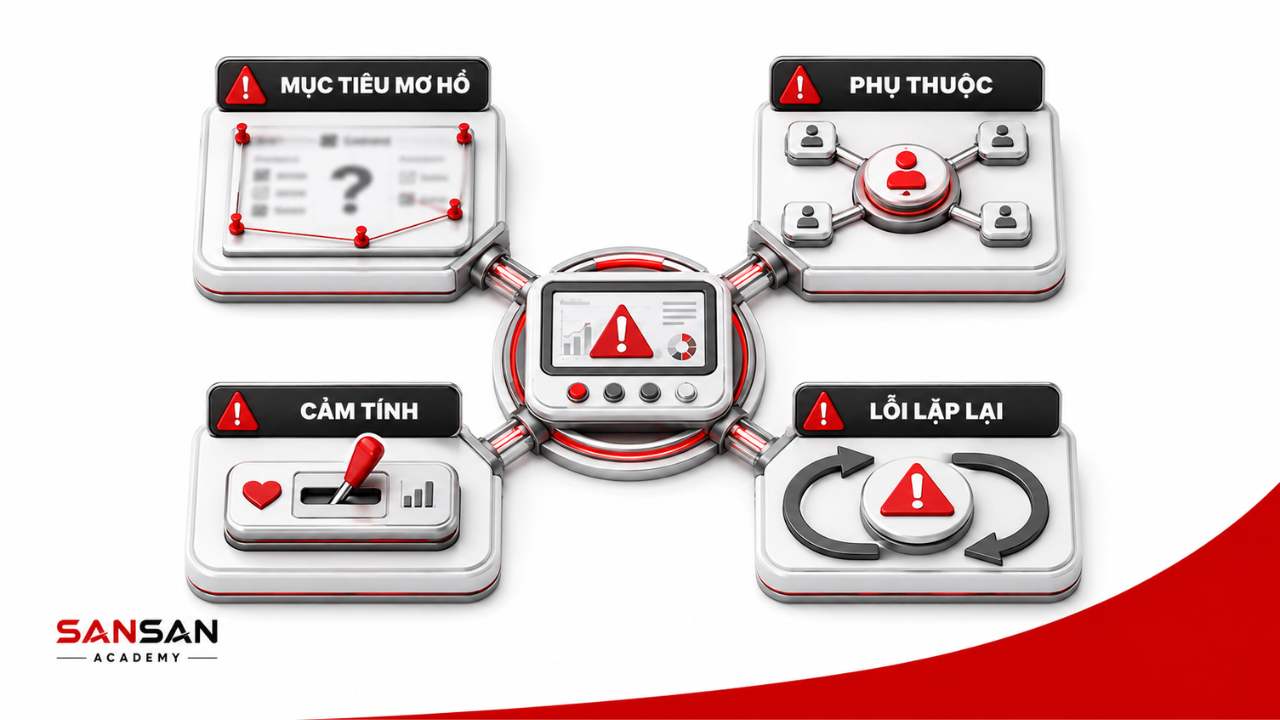 Dấu hiệu nhà quản trị còn thiếu kỹ năng qua mục tiêu mơ hồ phụ thuộc và lỗi lặp lại