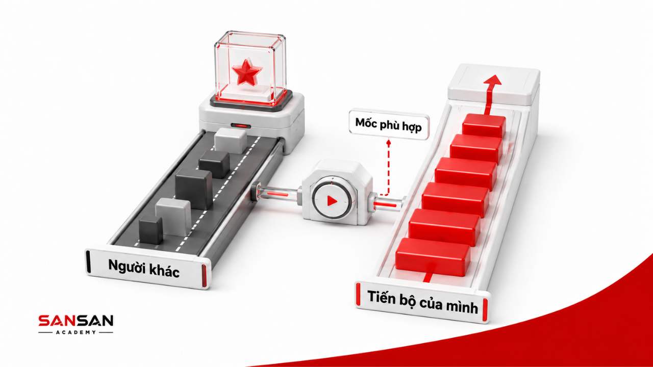 So sánh sự tiến bộ của bản thân thay vì chạy theo người khác