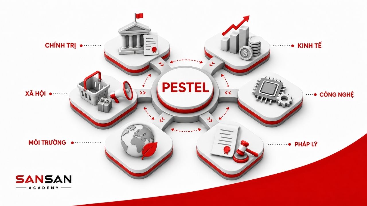 PESTEL mở rộng PEST với môi trường và pháp lý