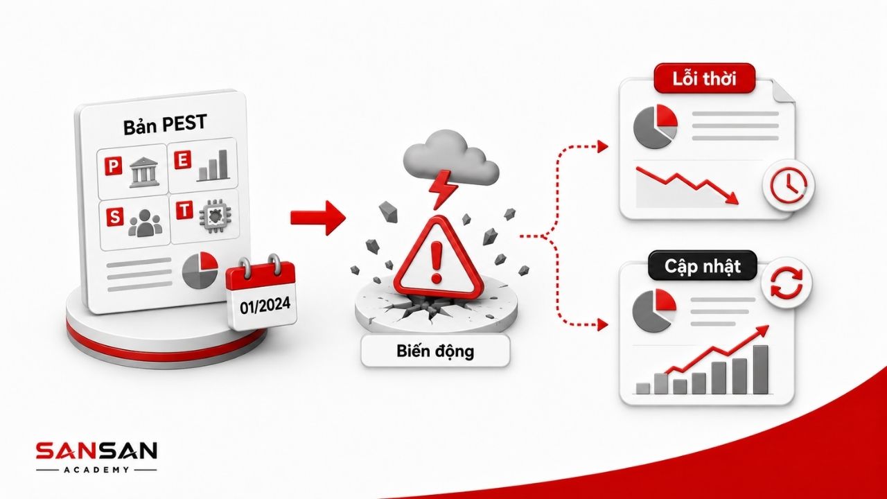 Bản PEST cần cập nhật khi môi trường biến động