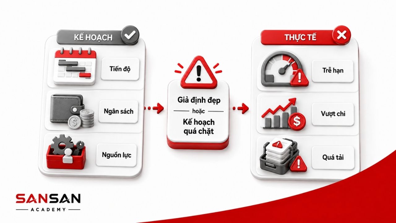 Ước tính thiếu thực tế dẫn đến trễ hạn, vượt chi và quá tải