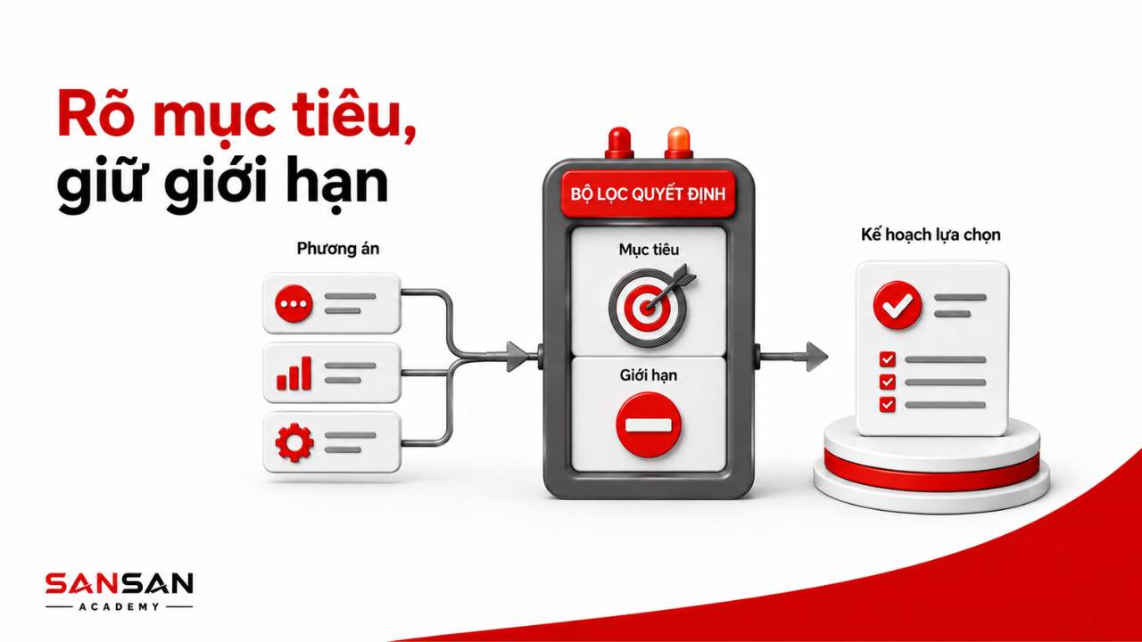 Xác định rõ mục tiêu và giới hạn trước khi lọc các phương án và xây dựng kế hoạch xử lý
