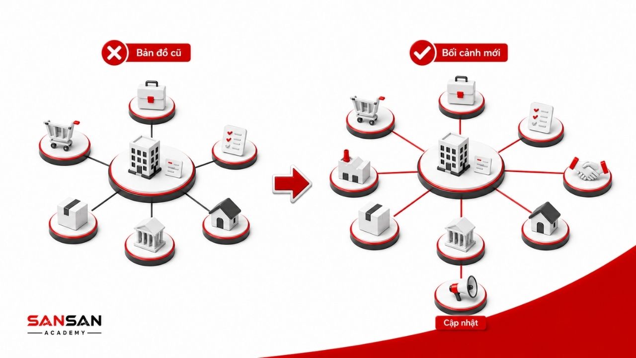 Bản đồ Stakeholder cần cập nhật khi quyền lực và bối cảnh thay đổi