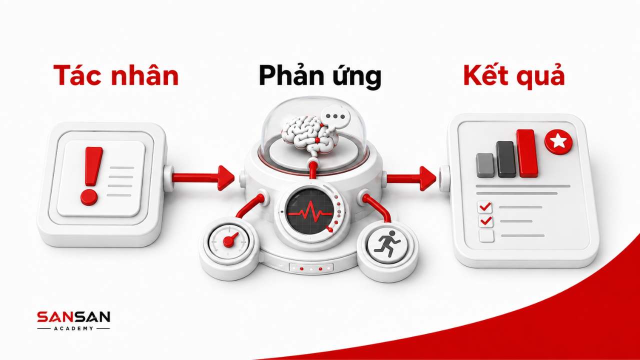 Sơ đồ chuỗi tác nhân phản ứng kết quả trong kỹ năng tự nhận thức.
