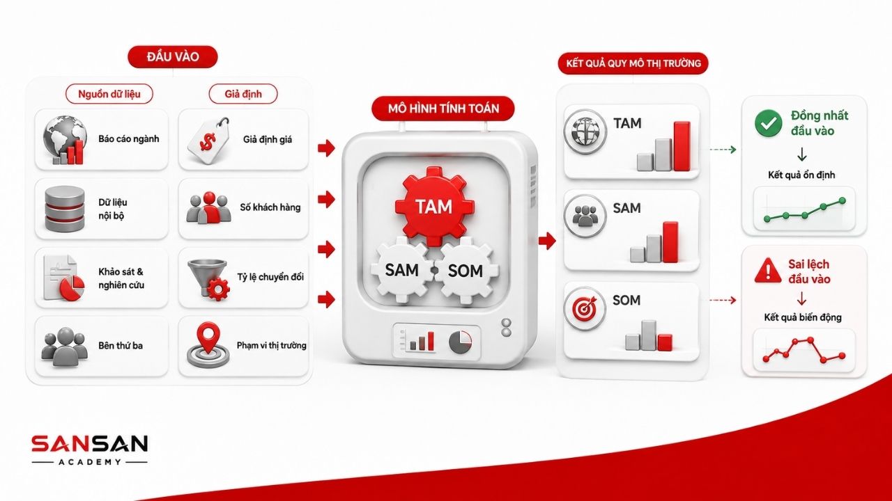 Dữ liệu và giả định đầu vào chi phối kết quả quy mô thị trường