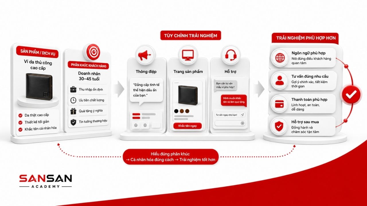Cá nhân hóa thông điệp, trang sản phẩm và hỗ trợ theo phân khúc
