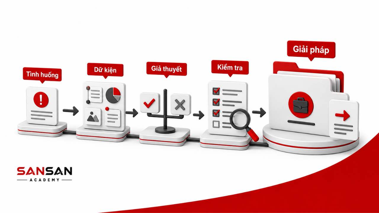 Quy trình phân tích tình huống thực tế từ tình huống đến giải pháp.