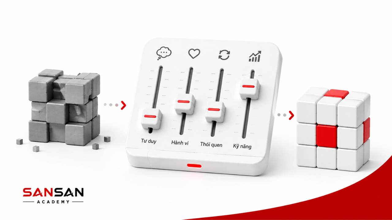 Thay đổi bản thân bao gồm điều chỉnh tư duy, hành vi, thói quen và kỹ năng