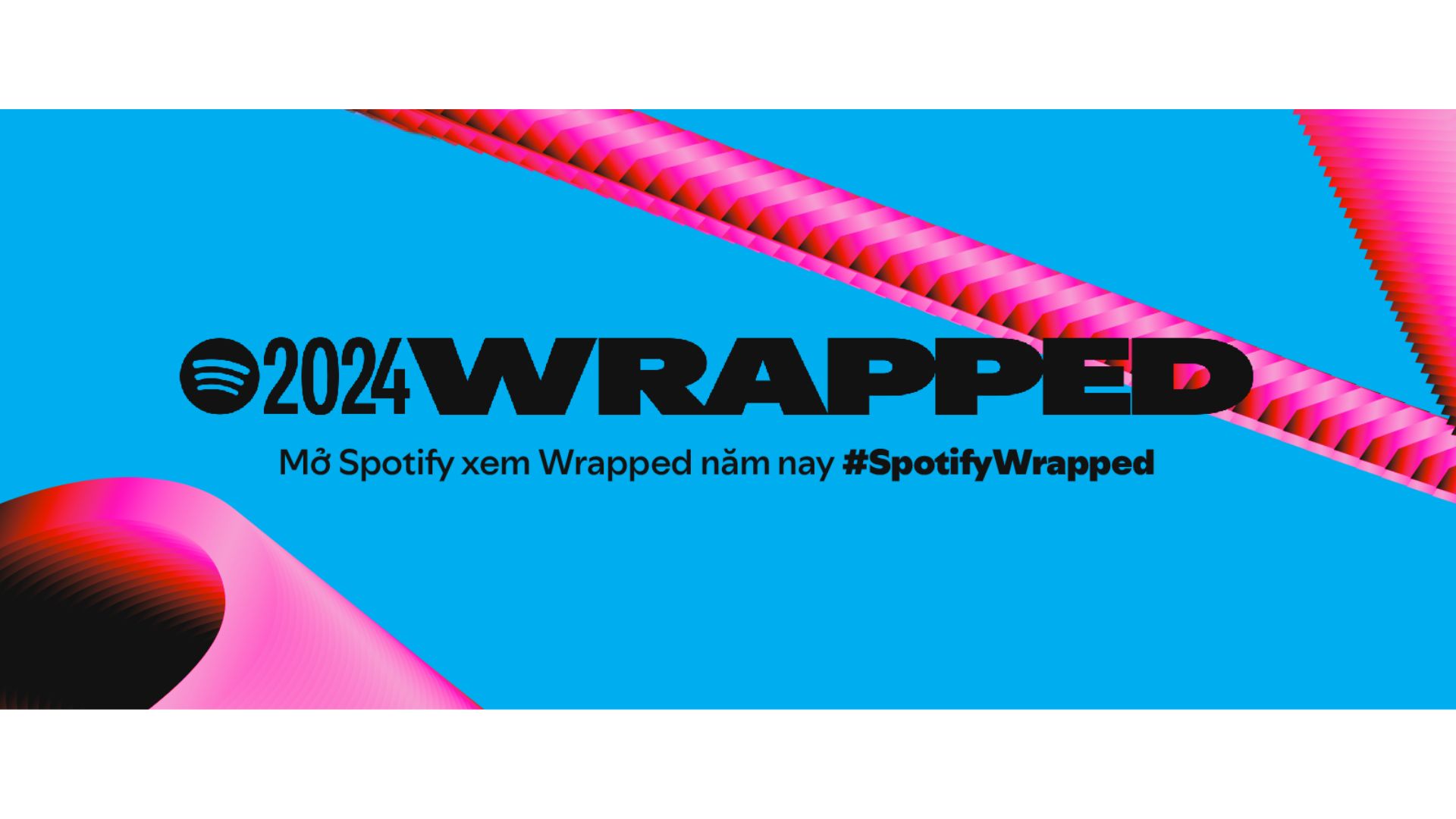Hình ảnh Spotify Wrapped 2024 với thiết kế đồ họa nổi bật giới thiệu trải nghiệm tổng kết thói quen nghe nhạc cá nhân.