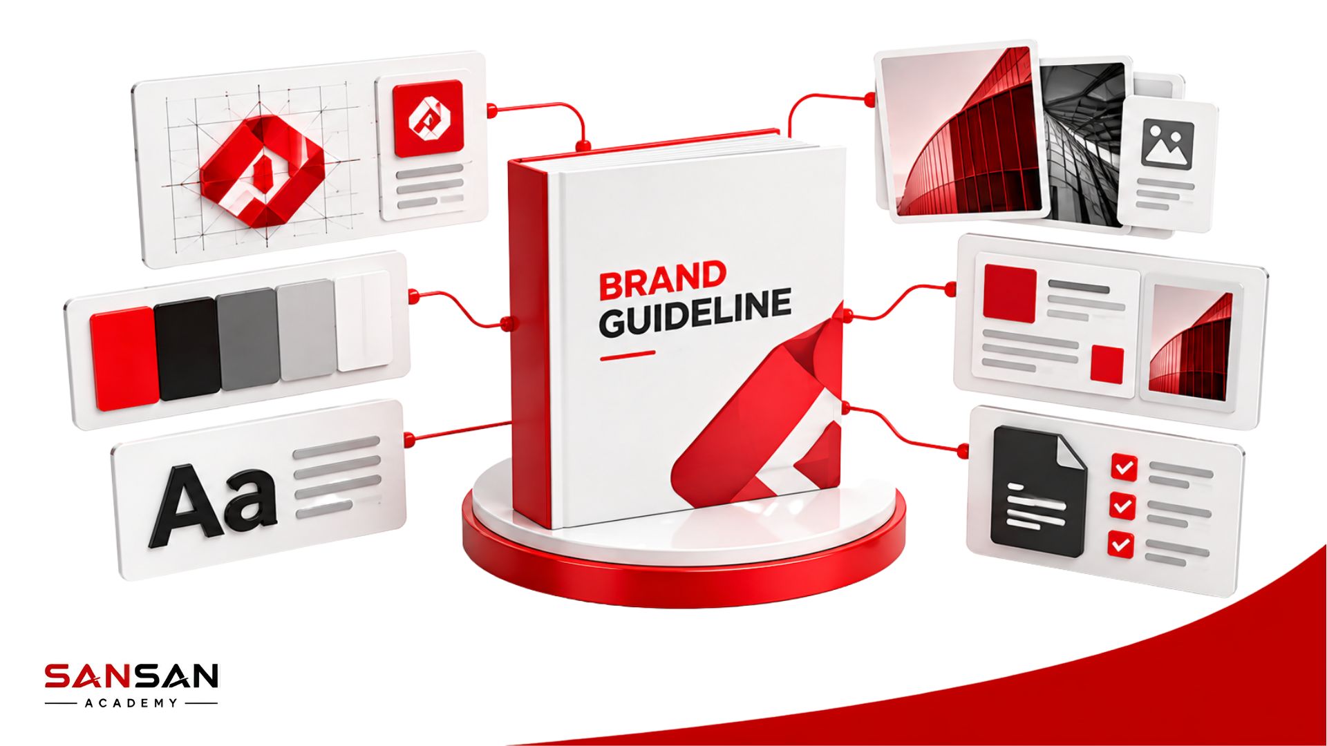Brand Guideline là tài liệu quy định cách sử dụng các yếu tố nhận diện thương hiệu trong thực tế