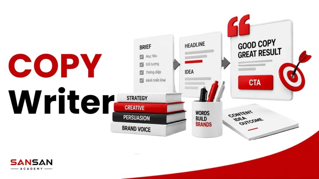 Copywriter sử dụng ngôn từ và chiến lược để tạo thông điệp hướng đến hành động