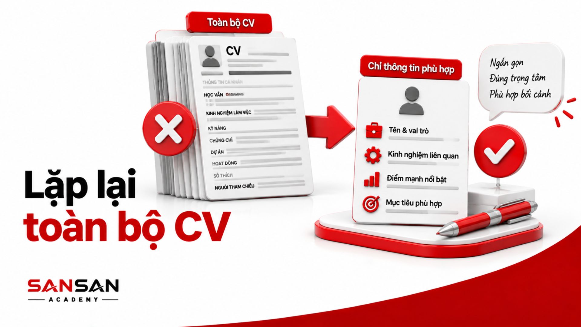 Lặp lại CV khi giới thiệu bản thân