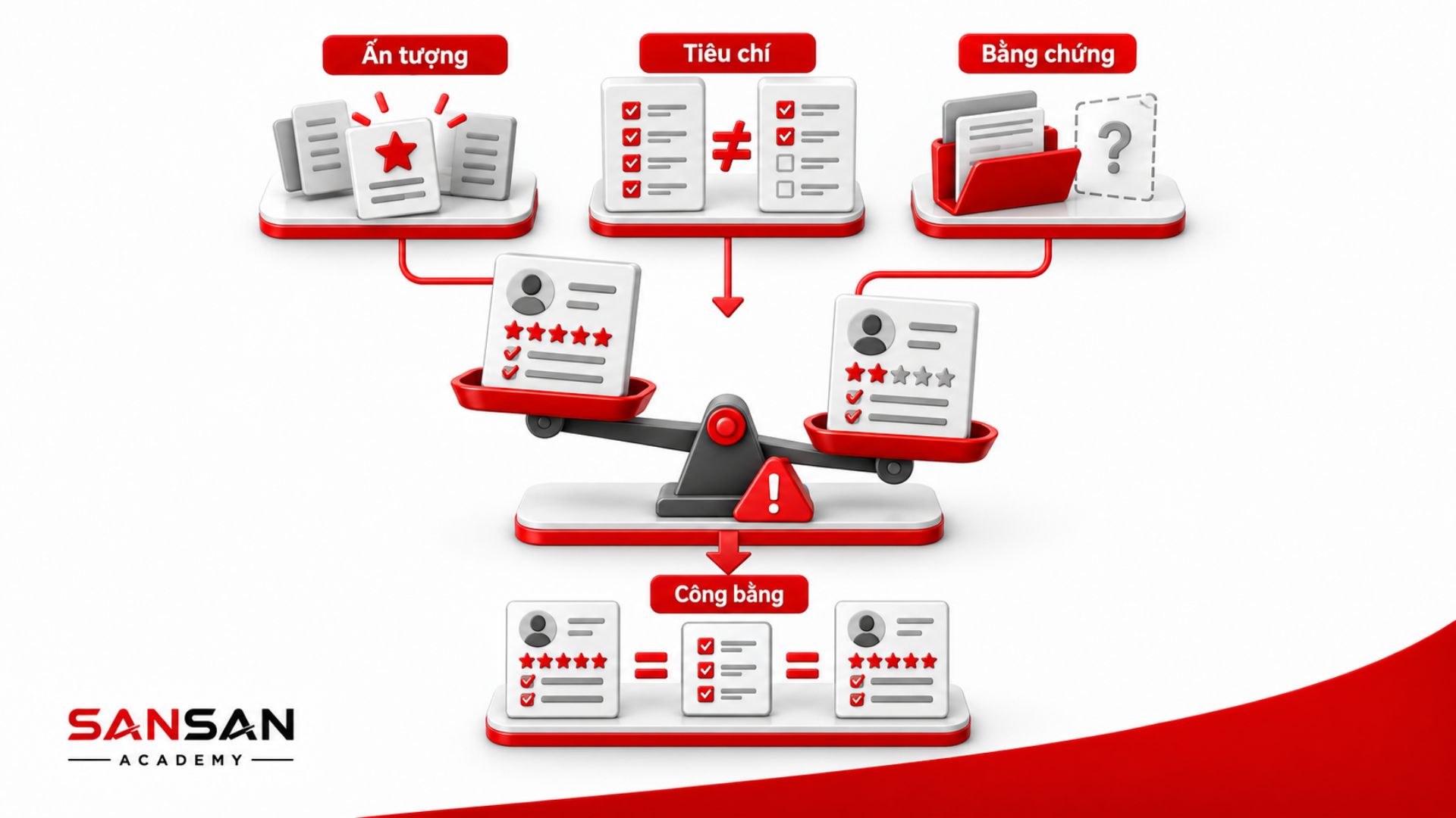 Supervisor đánh giá nhân viên dựa trên tiêu chí công bằng