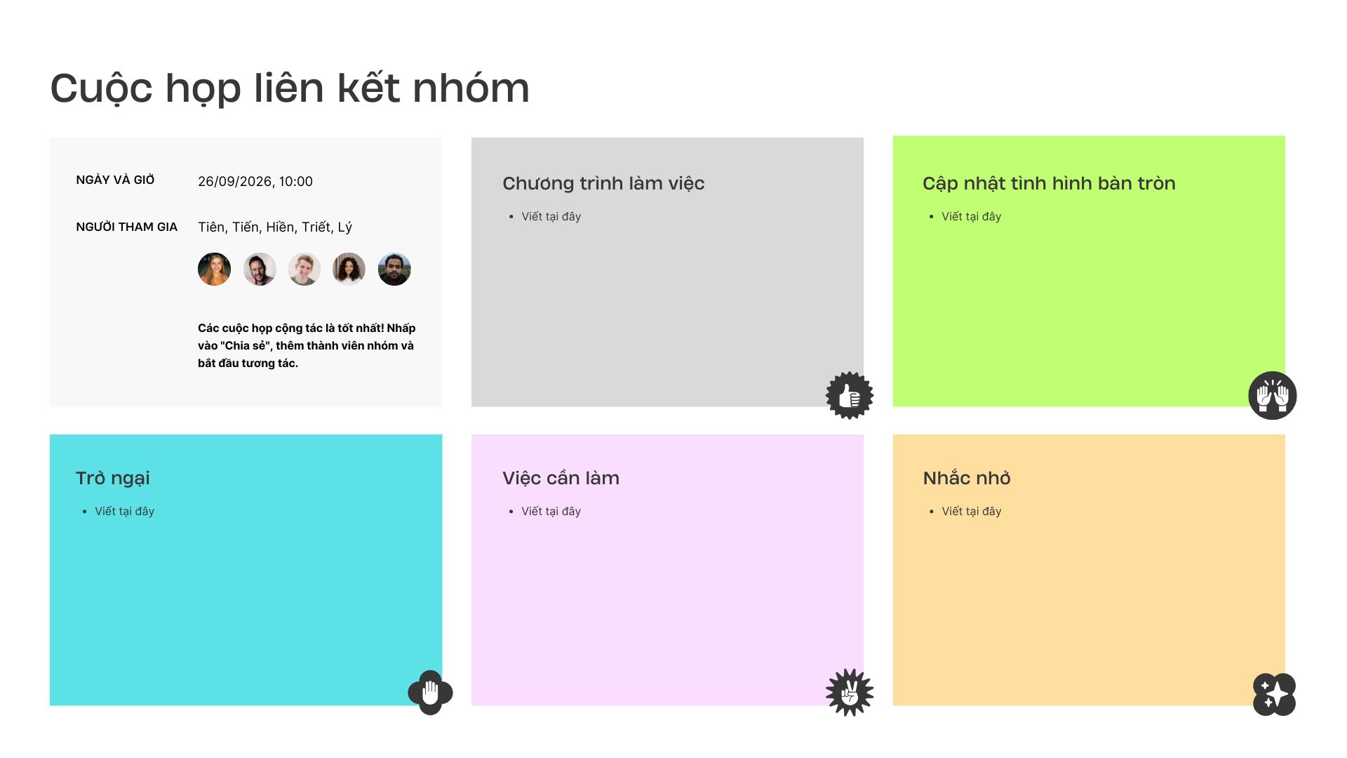Mẫu Agenda họp nội bộ.