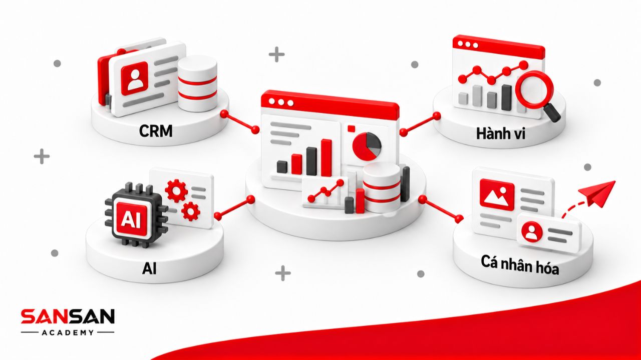 AI, CRM, dữ liệu hành vi và cá nhân hóa giúp CMO hiểu khách hàng sâu hơn và tối ưu hoạt động Marketing theo dữ liệu.