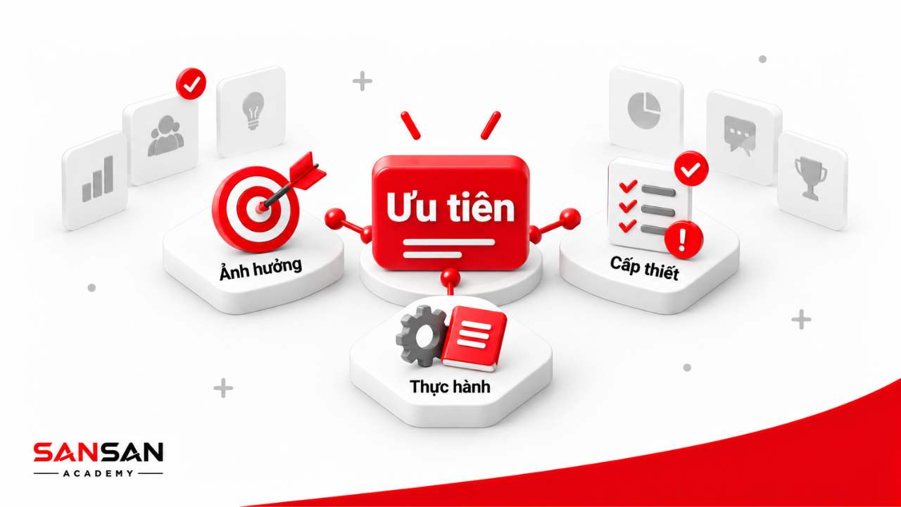 Chọn năng lực ưu tiên theo mức ảnh hưởng, cấp thiết và khả năng thực hành
