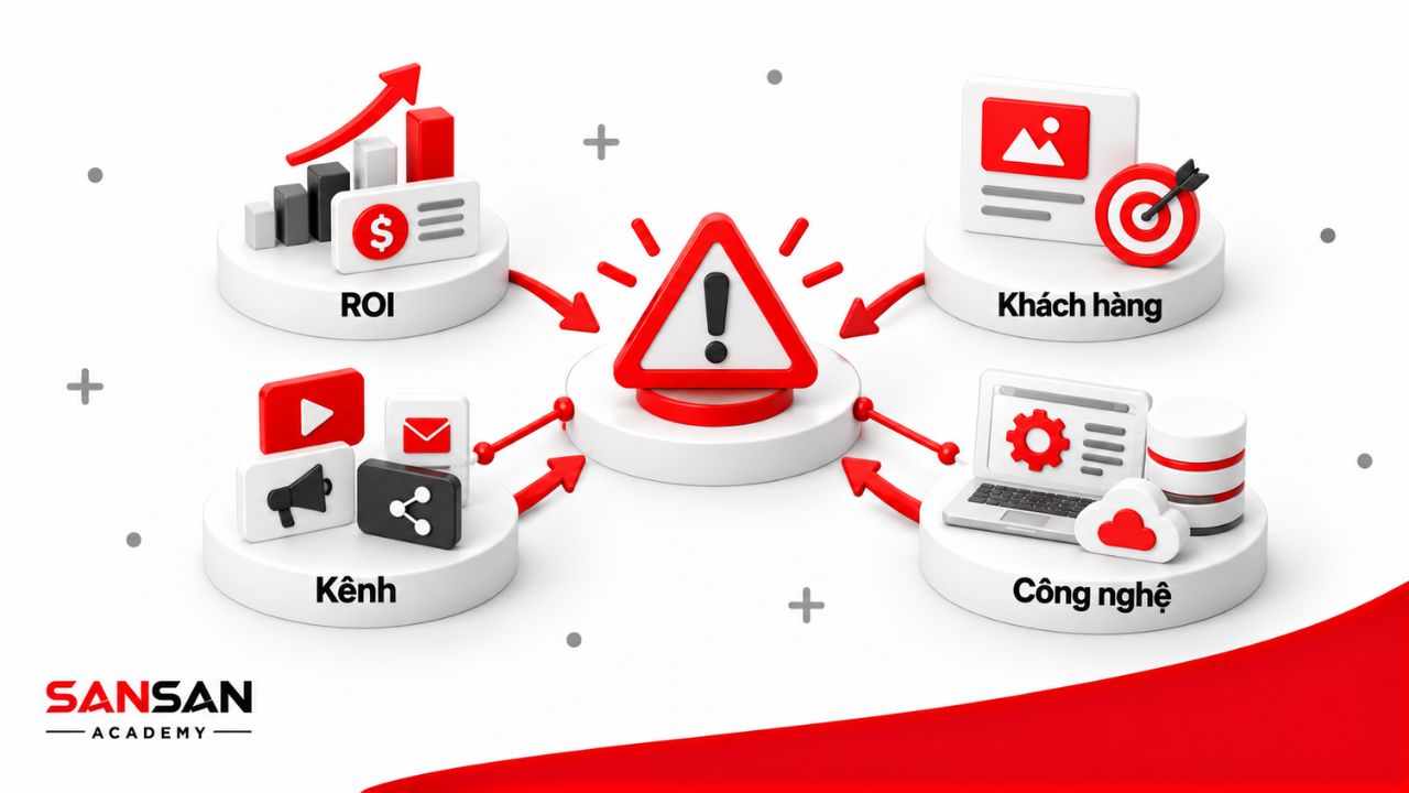 CMO phải cân bằng ROI, kỳ vọng khách hàng, sự phân mảnh kênh và thay đổi công nghệ trong điều kiện nguồn lực có giới hạn.